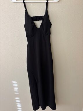 mahina Black Backless Midi Dress Size Small